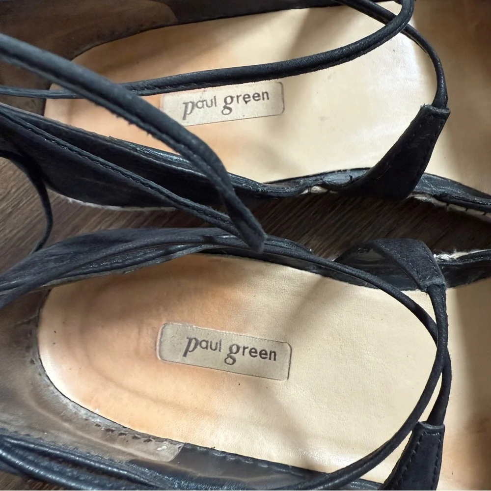 Paul Green Black Espadrille Flats 7.5